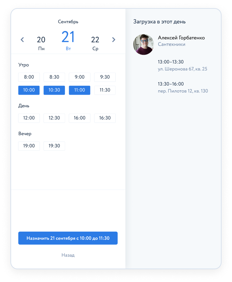 Наглядная загруженность мастеров